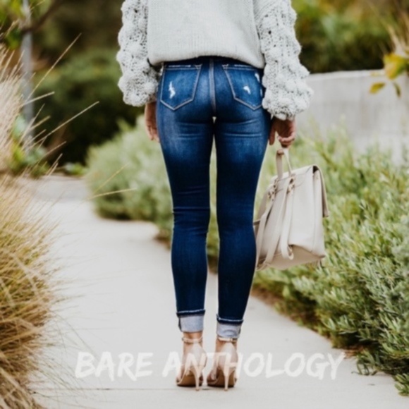 Kan Can Distressed Skinny Denim Jeans - Picture 4 of 5